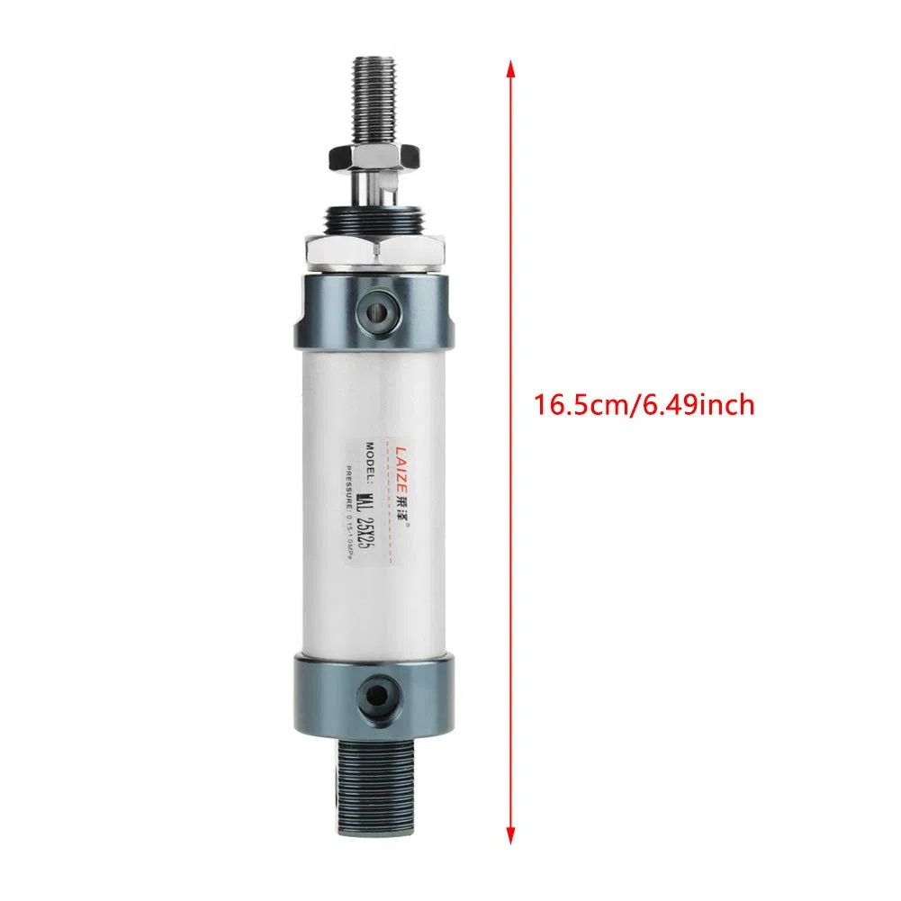 Cilindro neumático de aire pequeño Cilindro de doble efecto de 25 mm de diámetro 25 mm Carrera de una sola barra