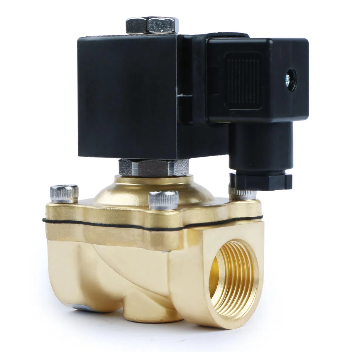 U.S. Solid Electroválvula latón G 3/4 pulgada 220 V CA normalmente cerrada NC 10 bar, válvula eléctrica para agua, aire, diésel, queroseno, gasolina