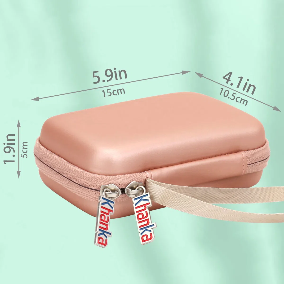 Khanka para Liene Pearl K100 2x3” Mini Impresora Fotos Case, Bolsa de Almacenamiento Compatible con Impresora fotográfica Liene Pearl K100 5 x 7,6 cm con asa de Transporte, Solo Funda (Rosa)
