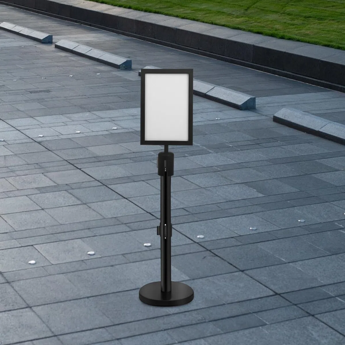 iplusmile Soporte de Exhibición para Carteles de Doble Cara en Acero Inoxidable, 12,59 x 8,66 x 0,98 Pulgadas – Resistente a la Corrosión y Fácil de Instalar sin Herramientas – para Aeropuertos, Estac