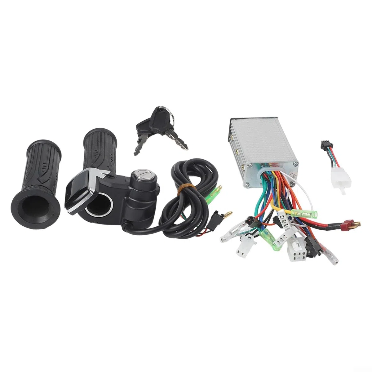 Juego de controlador de bicicleta eléctrica, controlador de motor sin escobillas, pantalla LCD, kit de manillar del acelerador, para bicicleta eléctrica de 24 V, 36 V, 48 V, 250 W, carcasa de