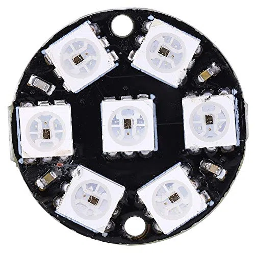 ViaGasaFamido 10Pcs Panel de lámpara LED Práctico Anillo Redondo LED Placa de Desarrollo del Controlador Circuito de Control Color Luz Cjmcu 7 bits WS2812 5050 RGB