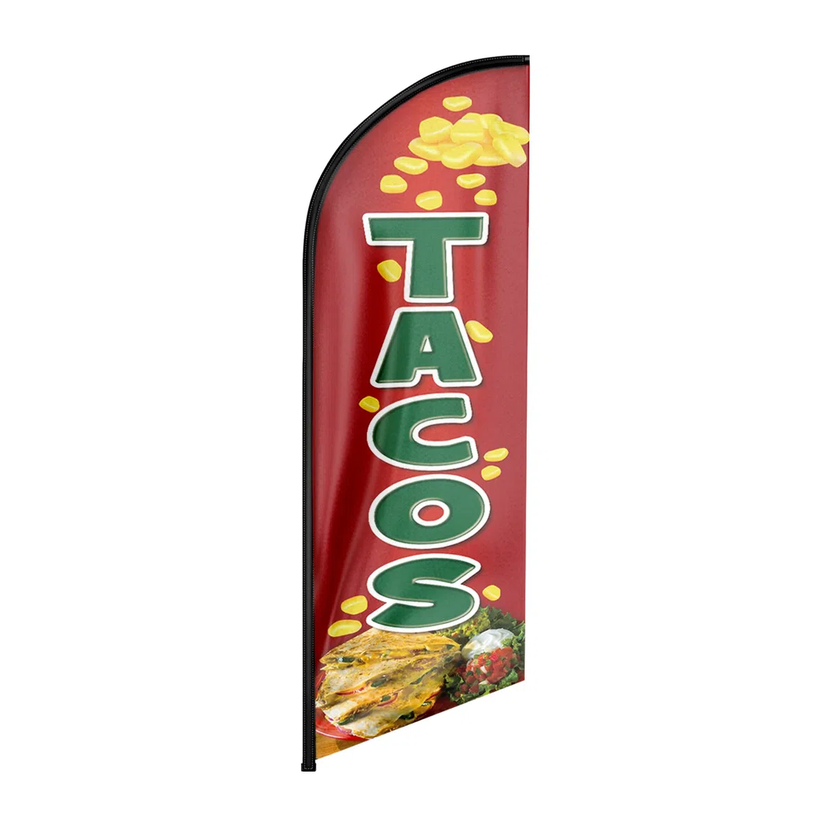 FSFLAG Tacos Swooper - Bandera de tacos, 8 pies, bandera de plumas publicitarias, tacos, carteles para negocios y escaparates (solo bandera)