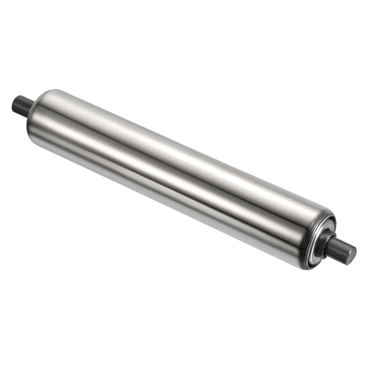 PATIKIL Transportador Rodillo 1.5" Diámetro 8" Longitud, Inoxidable Acero Gravedad Transmisión Reemplazo Pieza Galvanizado Extremo, Plata