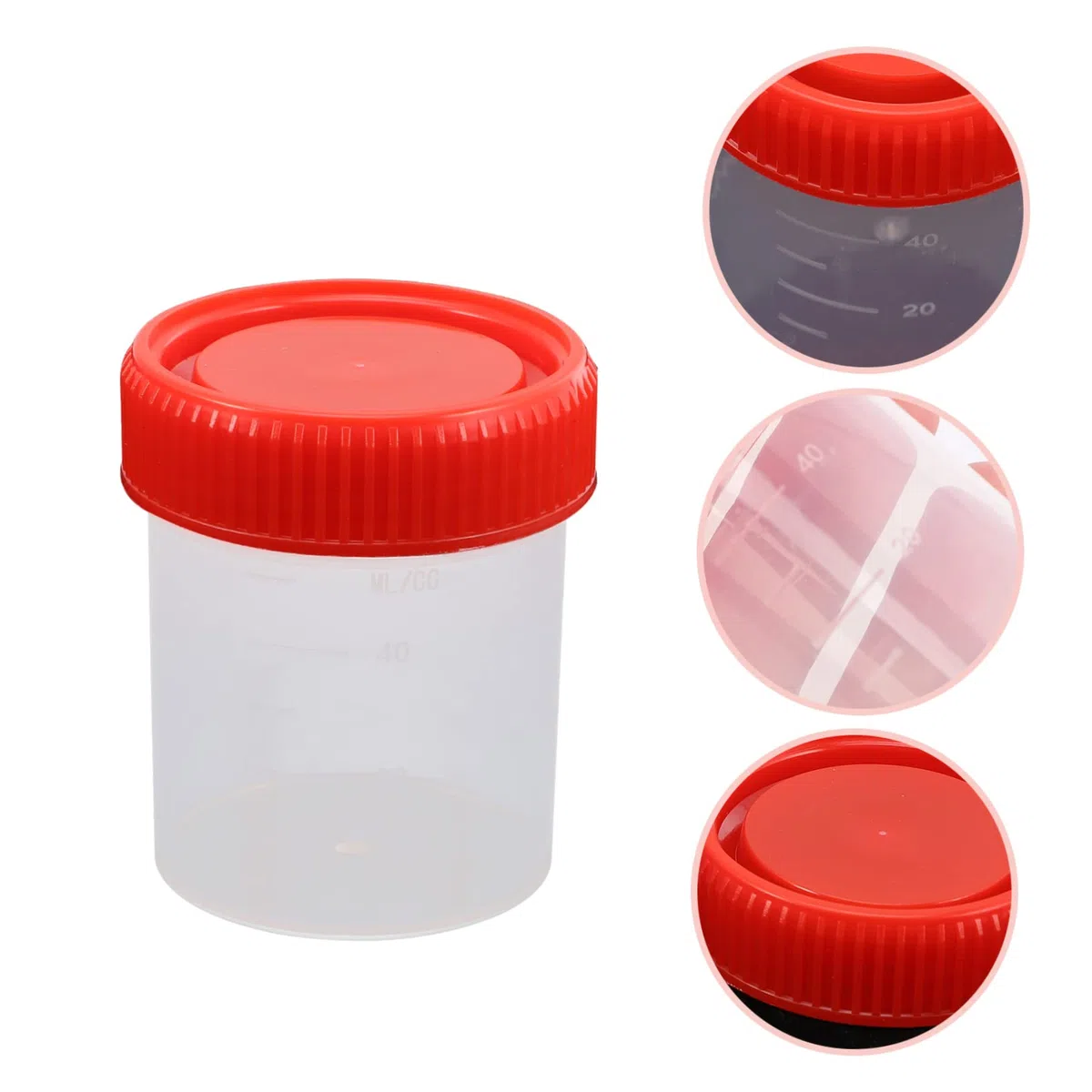 30 piezas muestra tapa prueba botellas frascos de dosis lata plástico recipiente plástico vasos de recipientes para muestras de pp rojo