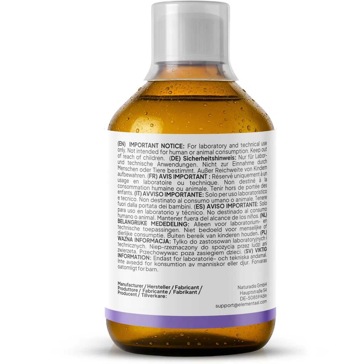 Lithium Orotate >99% 500 PPM 500 ml | ml contiene 0.5 mg de litio elemental = 500 PPM | incl. vaso dosificador de 30 ml, jeringa dosificadora de 5 ml, pipeta de 3 ml & folleto informativo