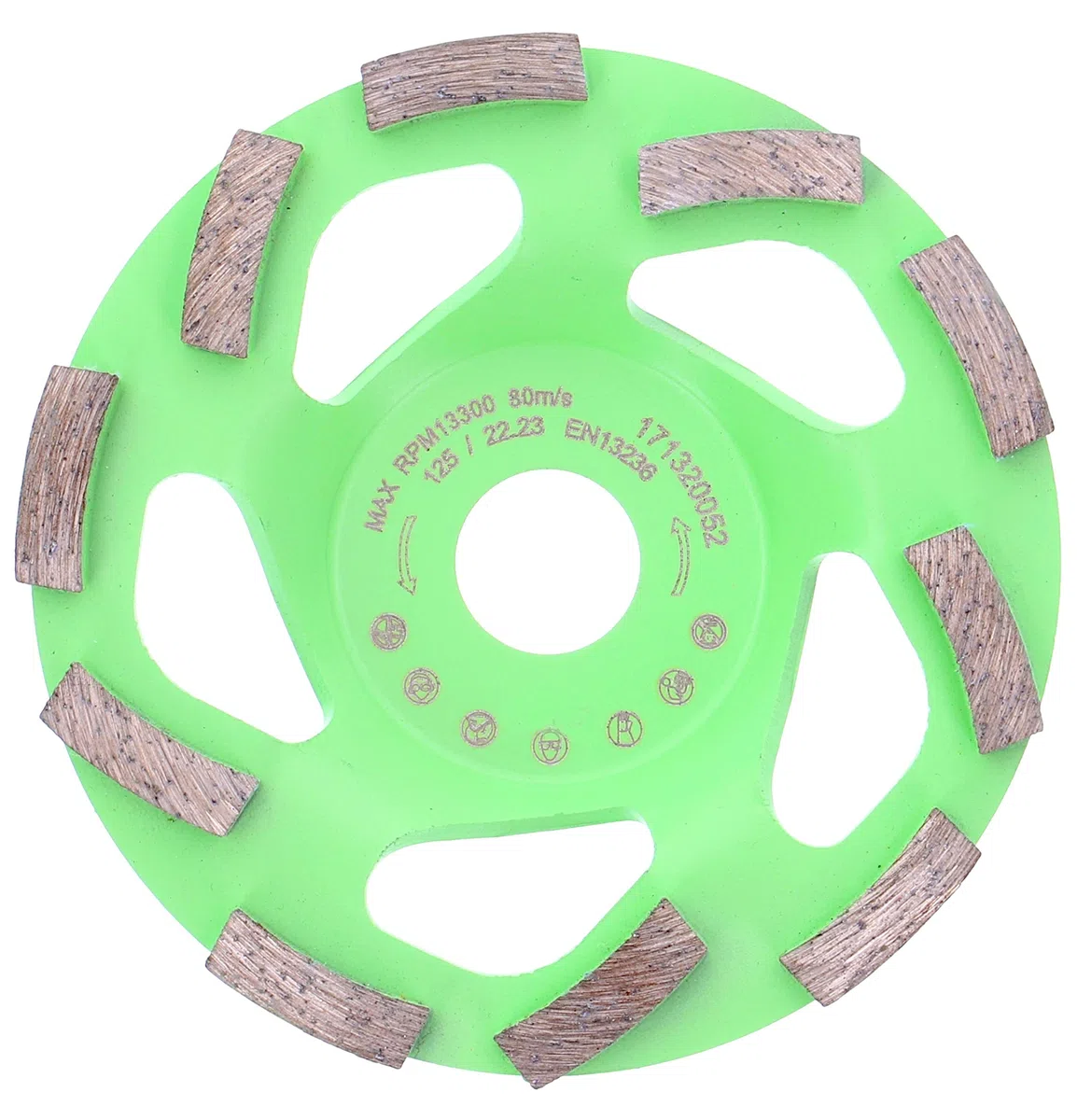 PRODIAMANT Muela de copa de diamante premium hormigón TURBO 125 mm x 22,23 mm verde 125 mm