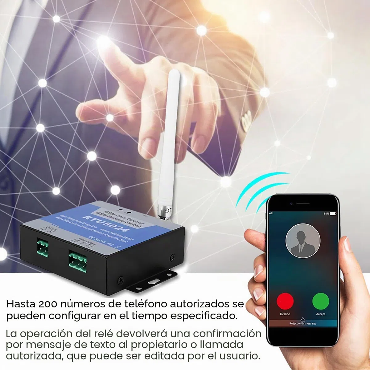 Rtu5024 gsm Teléfono Celular Control de Acceso Interruptor Control SMS D Rtu5024 gsm Puerta Abridor D Rtu 5024 Trampa de Control de Activador de Teléfono 2g Plata