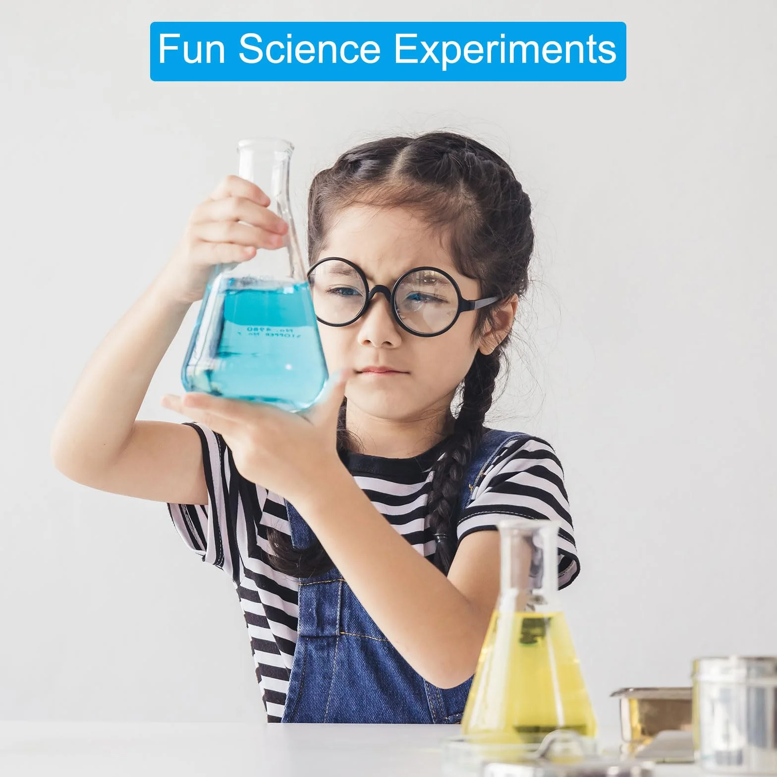 PATIKIL Matraz Erlenmeyer 6 Piezas 50Ml con Boca Estrecha Y Graduado Impreso de Vidrio de Borosilicato para Laboratorio Experimentos Química Estudio Científico