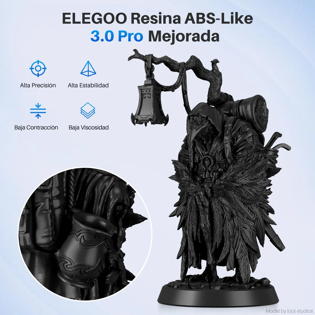 ELEGOO Resina ABS-Like 3.0 Pro, Resina para Impresora 3D con Baja Viscosidad y Alta Precisión, Mayor Resistencia al Calor y Resistencia a los Arañazos, para Impresión 3D LCD/DLP Translúcido 2000G