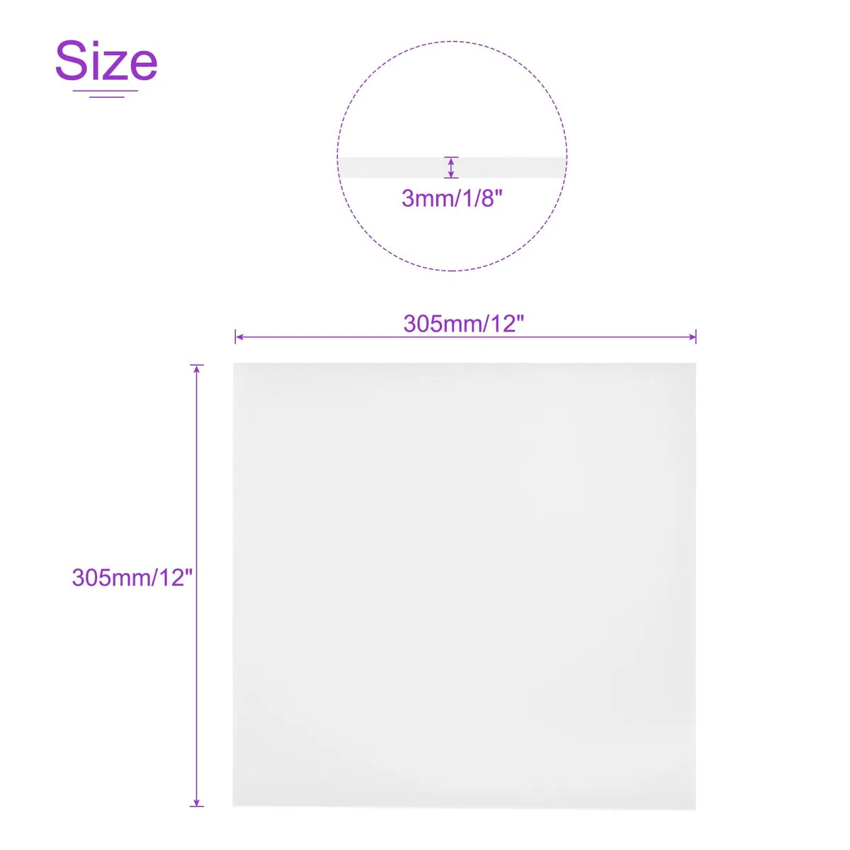 DMiotech 12 x 12 x 0.1 Pulgadas Hojas de UHMW de Plástico, Polietileno de Ultra Alto Peso Molecular, Tablero de Polietileno Blanco Opaco para Automoción, Química, Manufactura