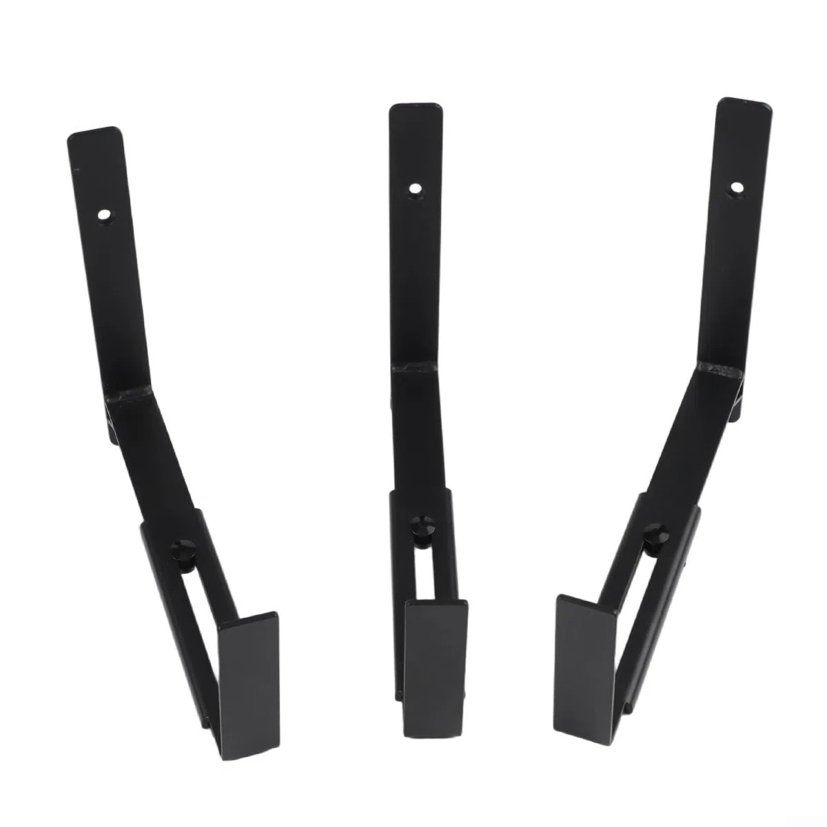 Ganchos de pared de hierro ajustables para plantas, juego de 3 soportes para macetas, solución perfecta para ventanas y jardines de barandilla (negro)