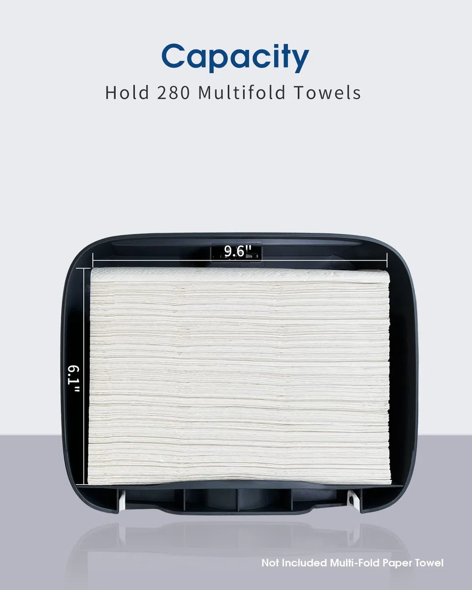 Dispensador de Toallas de Papel para Montaje en Pared para el baño de la Cocina del hogar, dispensador de Toallas de Mano Comercial para Toallas de Papel multiplegadas/triples/N plegadas (Blanco)