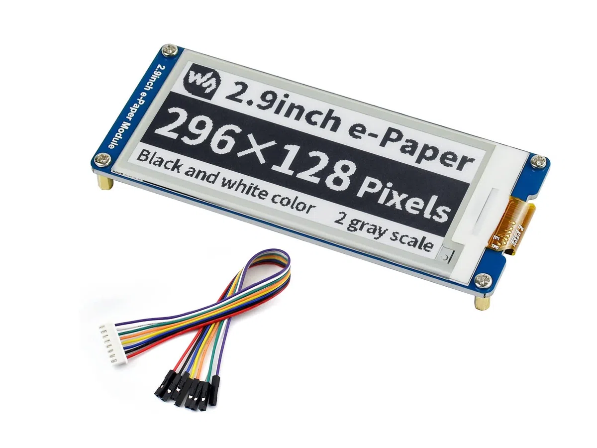 2.9inch E-Paper Module 296x128 Resolution 3.3V/5V Two-Color E-Ink Display Module epaper Screen SPI Interface for Raspberry Pi/Arduino/Nucleo Support Partial Refresh