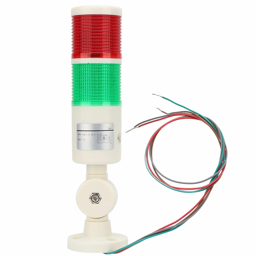 LED Luz de Señal de Torre, Luz de señal de advertencia Luz de señal de alarma Lámpara de baliza verde roja de 24 V con sonido de zumbador