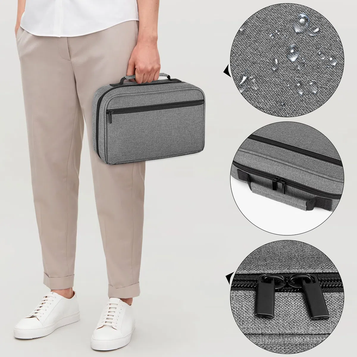 Damero Estuche de Transporte para 2 Estetoscopios, Estuche para Estetoscopio Portátil compatible con el Estetoscopio Littmann/ADC/Omron de 3M y Accesorios de Enfermería, Gris