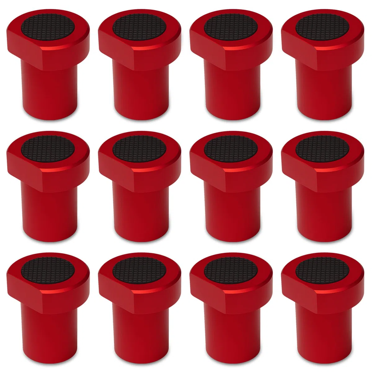 12 ganchos de banco de aleación de aluminio, abrazadera para perros de 20 mm, banco de trabajo resistente, mandril tensado, ayuda de posicionamiento para carpintería, fresado y rectificado (rojo)