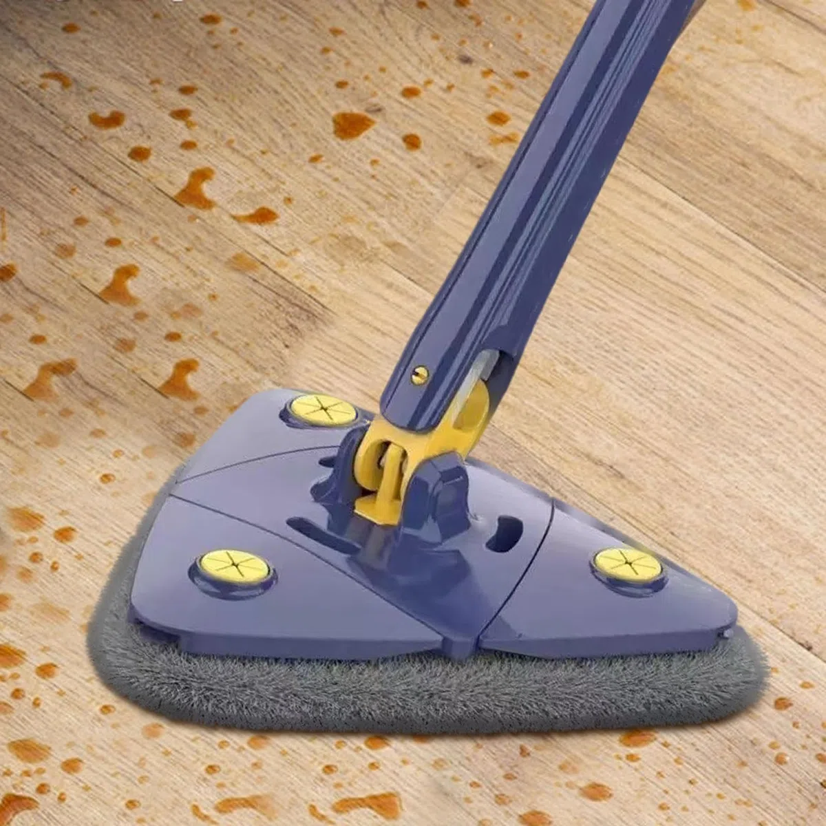 Fregona de Lavado de Pared - Mango Largo, Forma Triangular, Herramienta de Limpieza en y húmedo rotativo para Superficies duras, Espejos, Esquinas y Grietas, Limpieza Profunda y