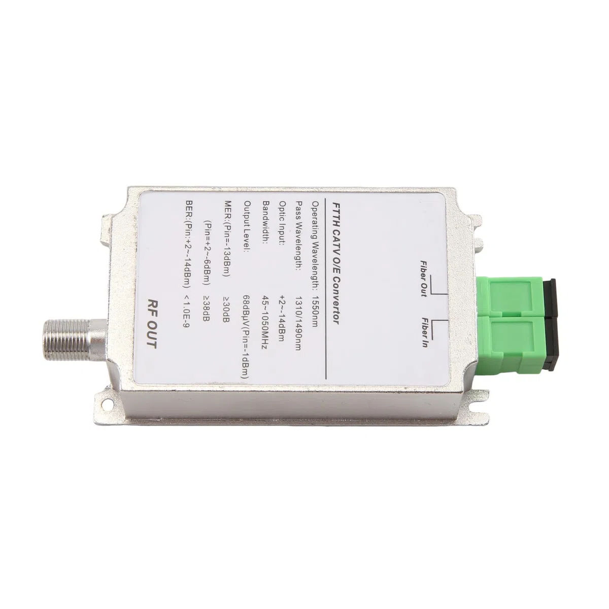 Receptor Mini CATV FTTH, Convertidor Nodo WDM Óptico a Fibra Triplexer Minimodo AGC Interior, 1310nm/1550nm sin fuente de alimentación,