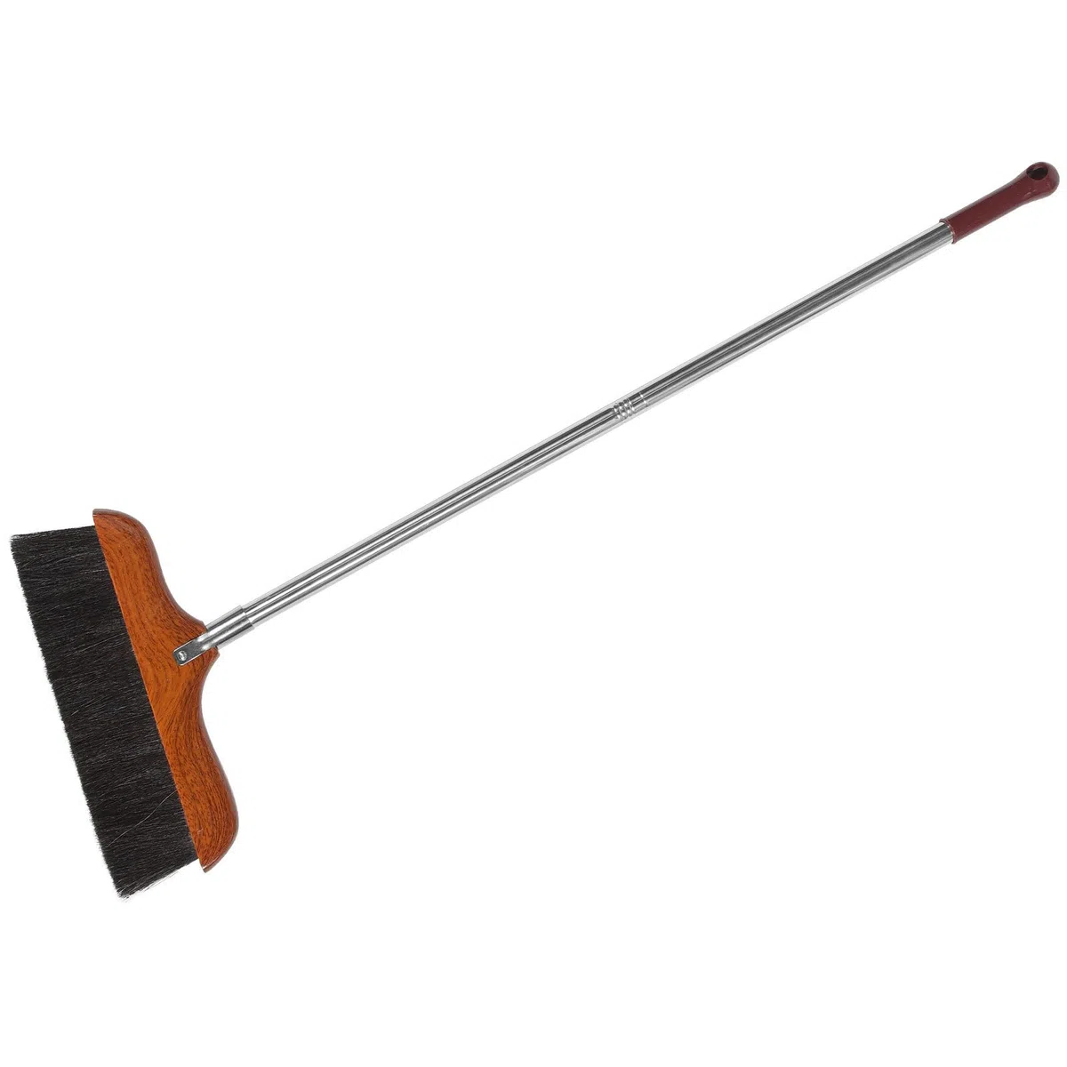 MAGICLULU Escoba de Pelo Natural Negro Mango Largo de Acero Inoxidable, Cepillo de Barrer para Limpieza Doméstica, Tamaño Pequeño Adecuado para Espacios Pequeños y Colgar