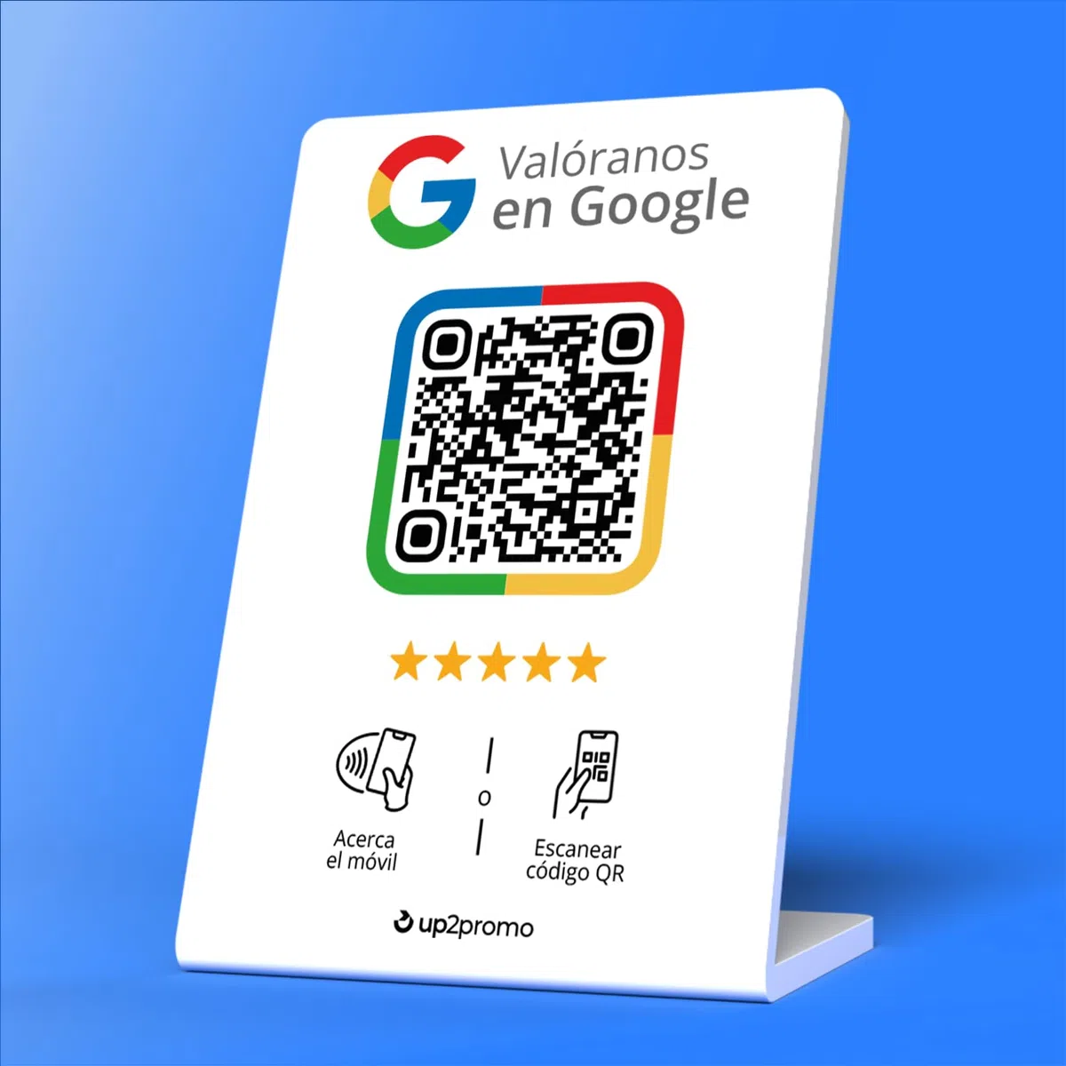 Reseñas NFC y QR Expositor/Pantalla/Letrero para Google (blanco)