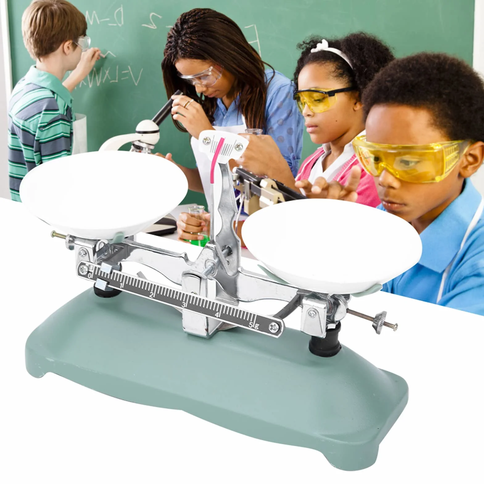 Juego de Báscula de Equilibrio de 500 G/100 G, Báscula de Bandeja Mecánica con Kit de Peso para Accesorio de Experimento Físico de Química (100 gramos)