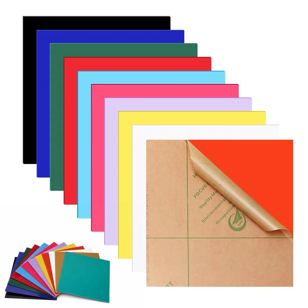 10 placas acrílicas multicolor, 20 x 20 x 3 cm, placa de plástico acrílico, para carteles grabados con láser, modelismo, pantallas, marcos de fotos, proyectos de manualidades y bricolaje (10)