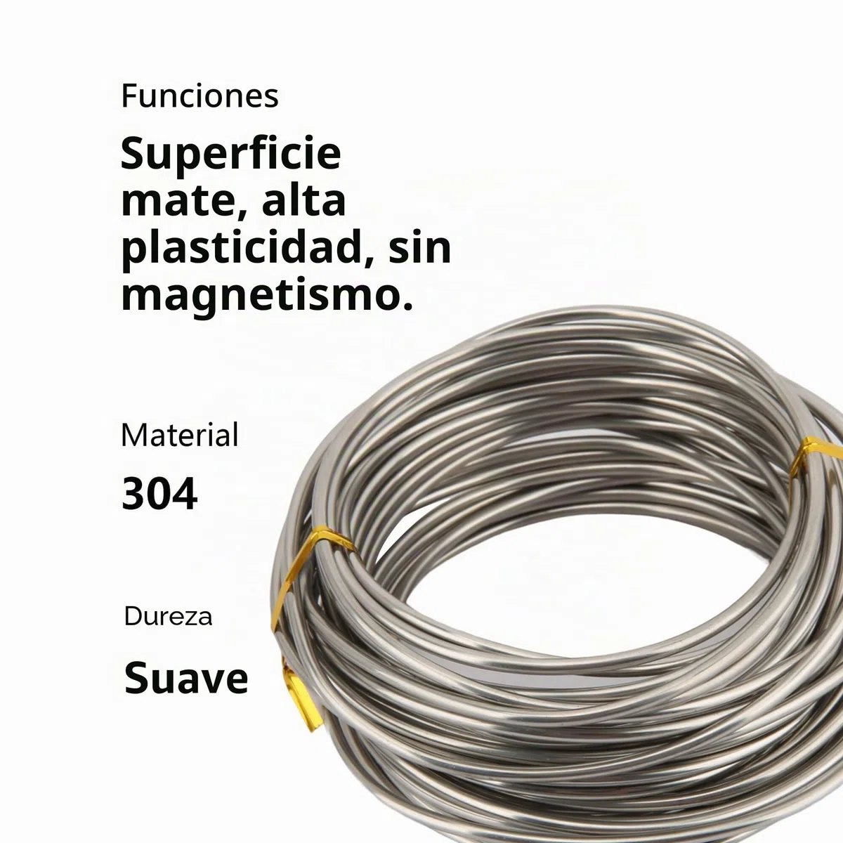 Alambre de acero inoxidable, 3 mm de diámetro, 10 m, número de pieza BXG3.010
