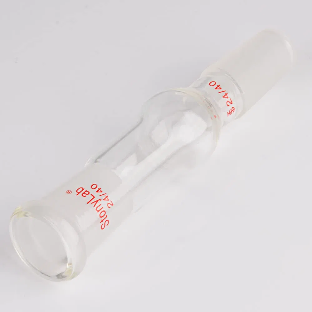 stonylab Adaptador para Tubo de Secado de Vidrio Borosilicato, Dos Juntas Rectas 24/40 para Tubo de Secado de Laboratorio