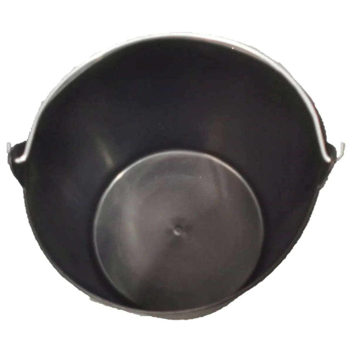 Tradineur - Pack de 4 Cubos de plástico con asa metálica, 35,1 x 30,3 cm, Ideal para Trabajo de Vendimia, Agricultura (26 litros - Negro)