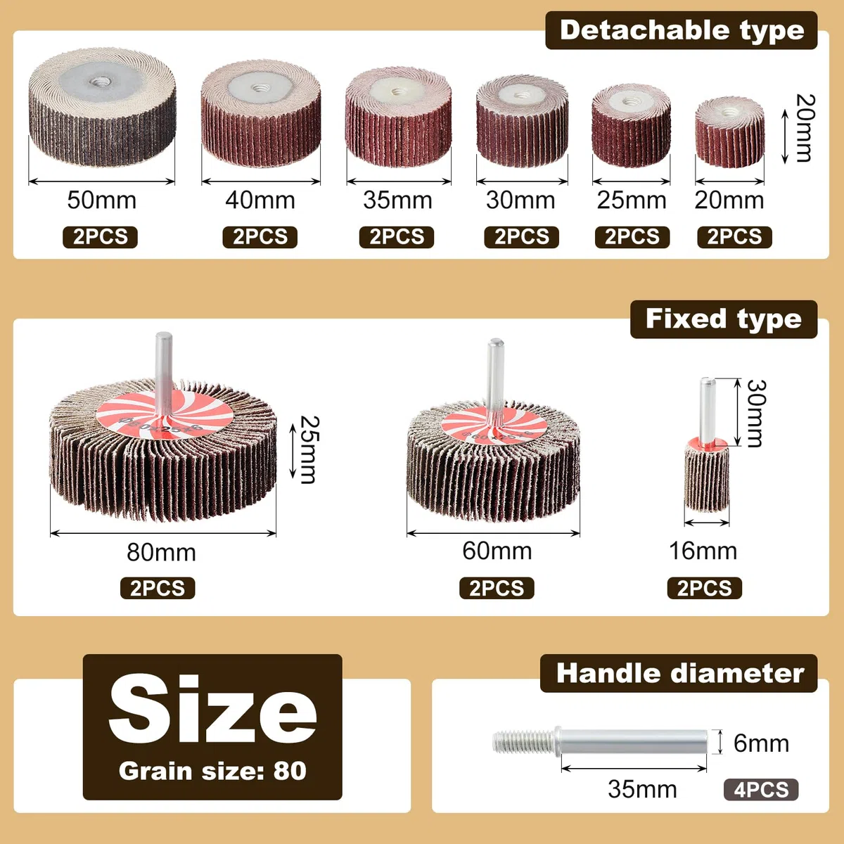 HSEAMALL 22 unidades de lijadora de láminas, accesorio de lijado para taladro de 1/4 pulgadas Shank Sanding Paper Polishing Wheel for Drill Rotary Tool