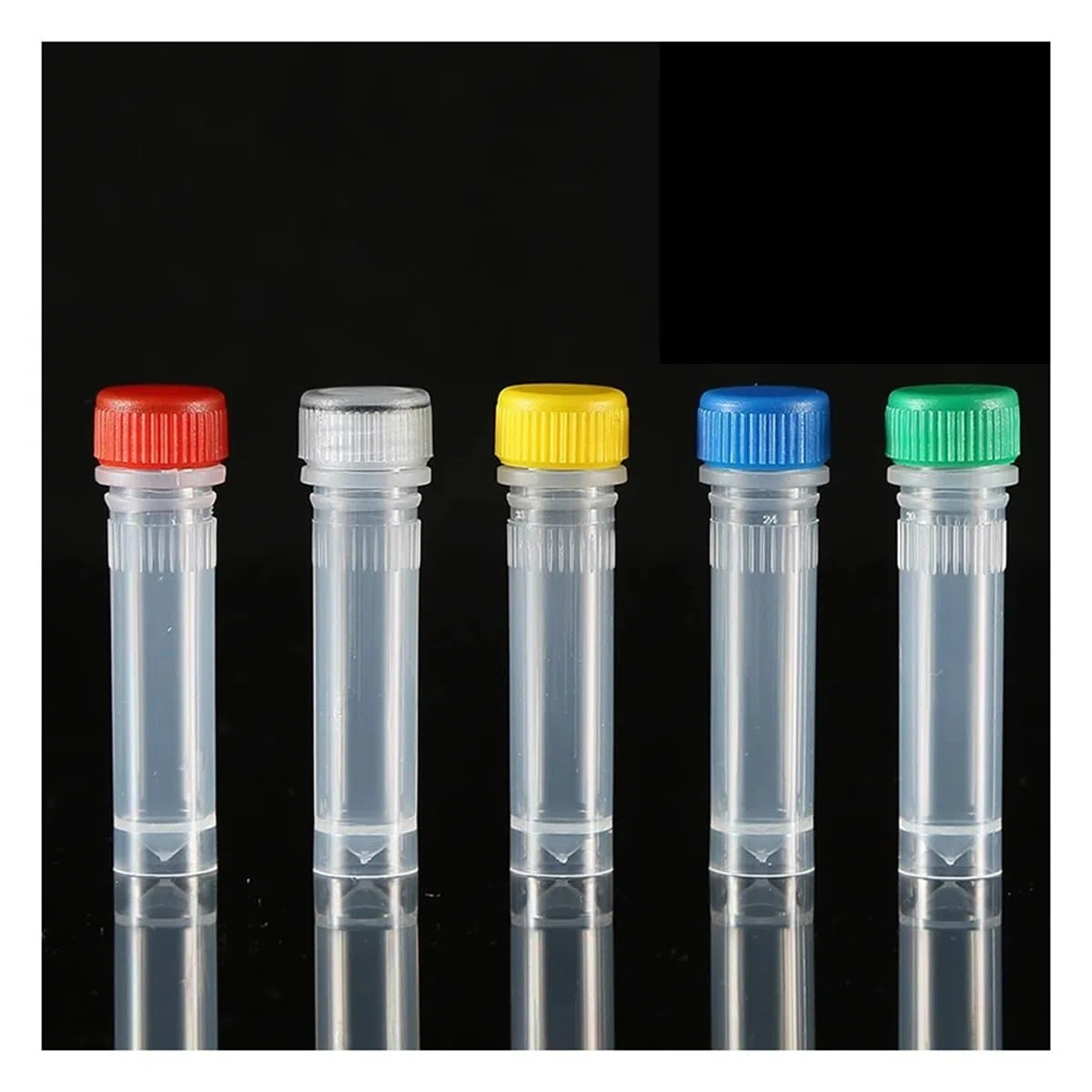Cristalería de Laboratorio 100 tubos de criopreservación de 1,5 ml, tubos de laboratorio, tubos de centrífuga, criotubos for laboratorio con tapa