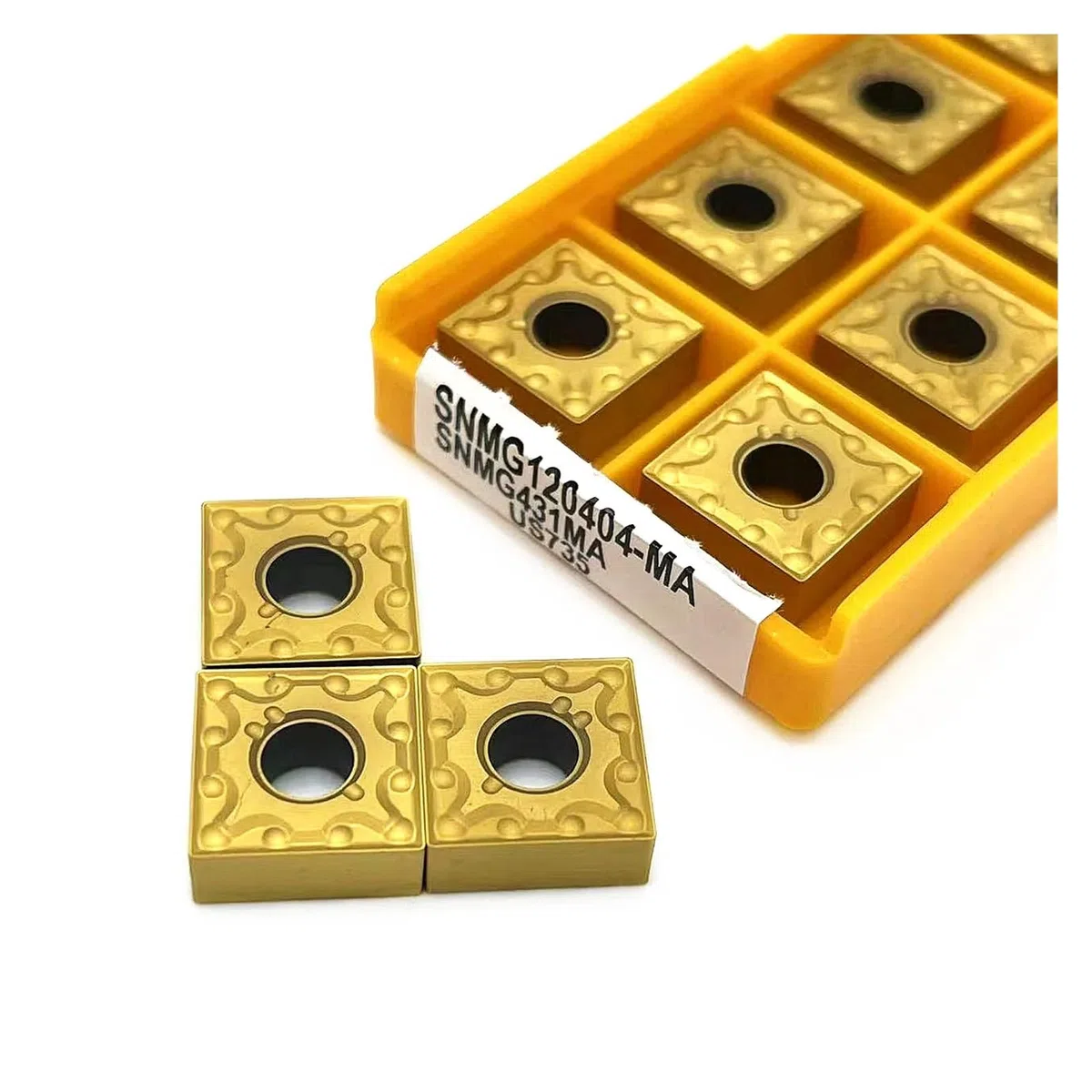 Inserto de carburo SNMG120404 SNMG120408 MA VP15TF UE6020 US735 herramienta de torno CNC de torneado cilíndrico de Metal SNMG 120404 120408(SNMG120404 US735)