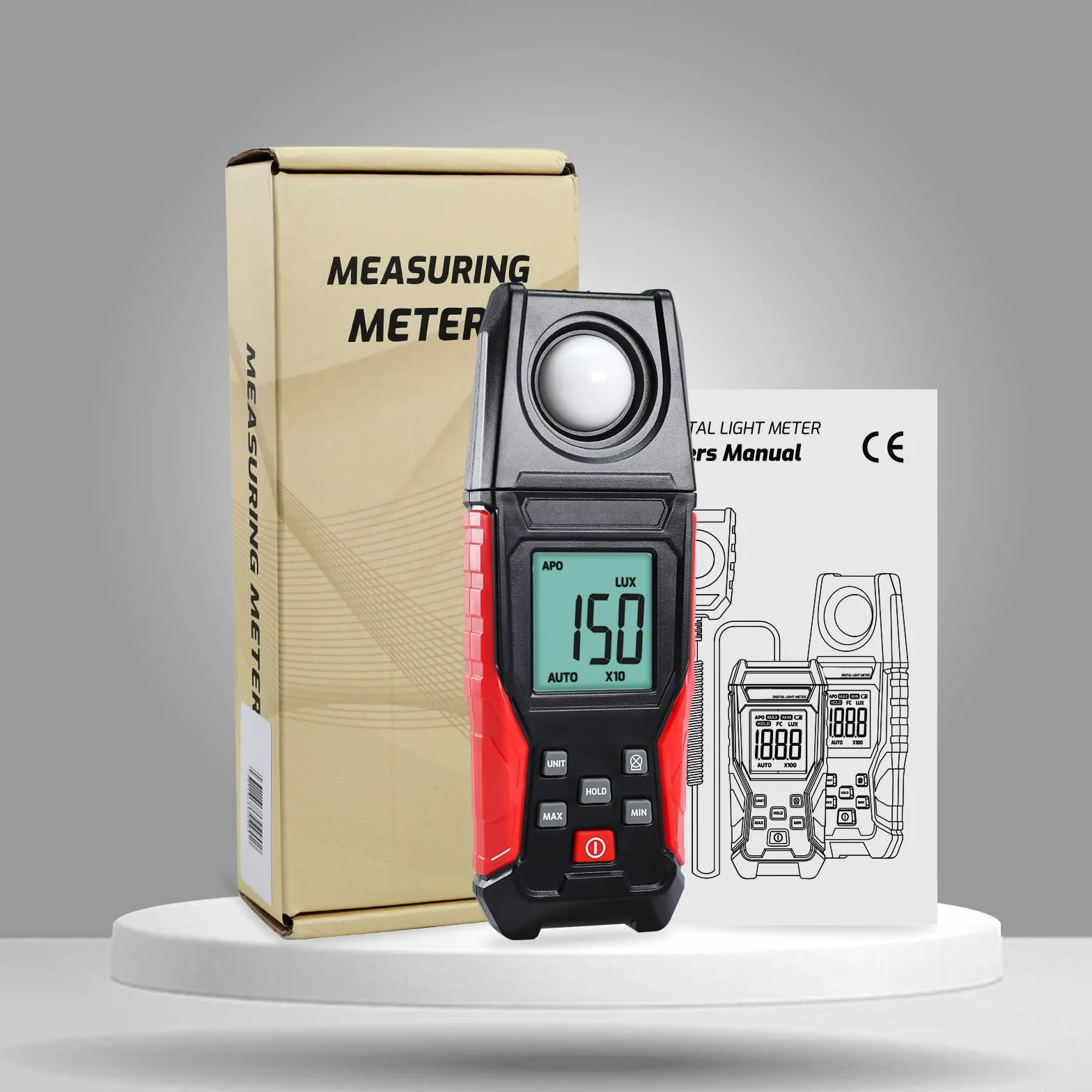 Medidor de Luz Digital Iluminancia Lux Meter 0.1~200,000 LUX (0.01~20000FC), Intensidad de Iluminación Medición de Brillo para Interior Exterior Plantas Película Fotografía Lumen Meter