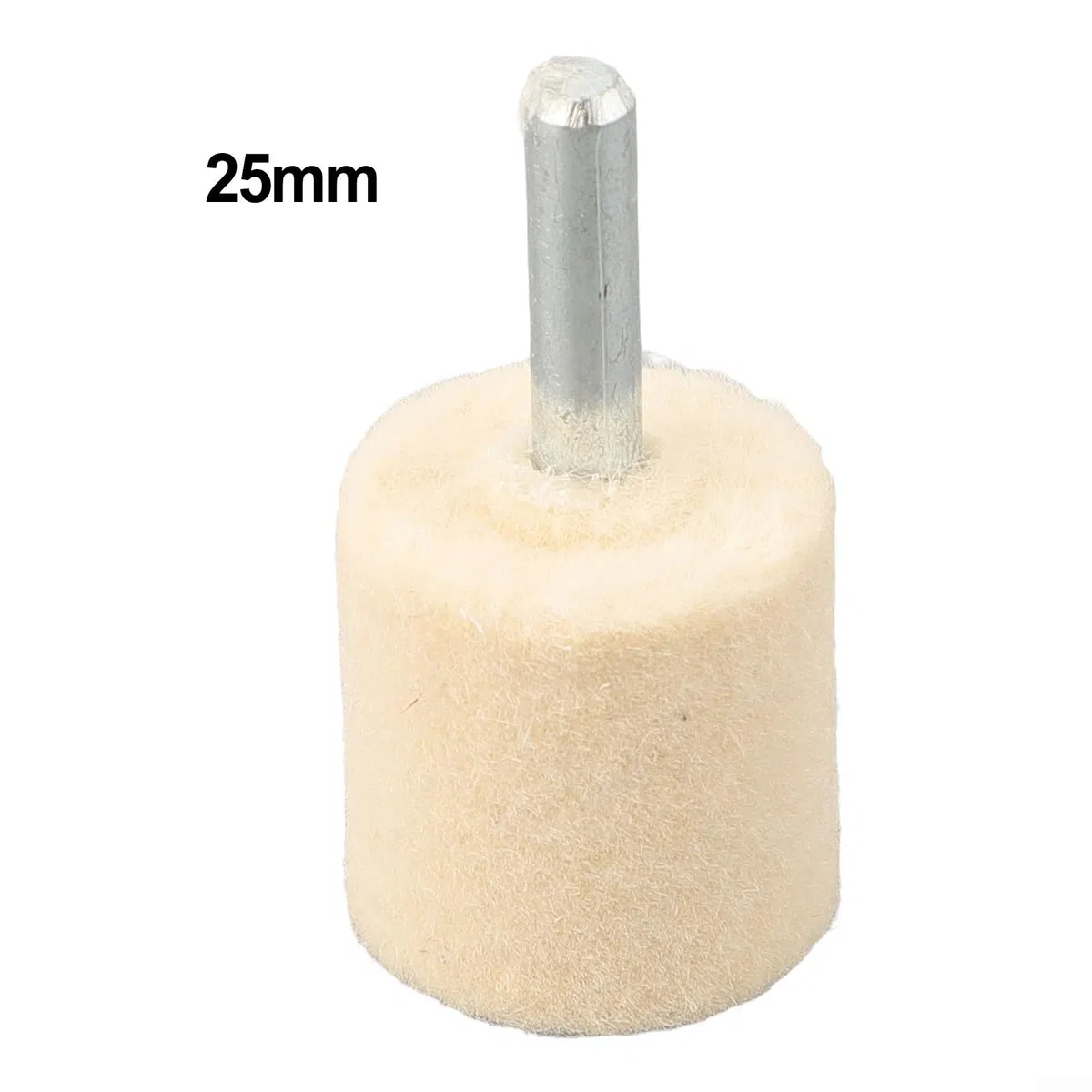 Juego de ruedas de pulido de fieltro de lana de vástago de 6 mm, 20 mm, 25 mm, 30 mm, 35 mm, 40 mm de diámetro para máquina de molienda giratoria, joyería de vidrio, metal pulido Bobs (25 mm)