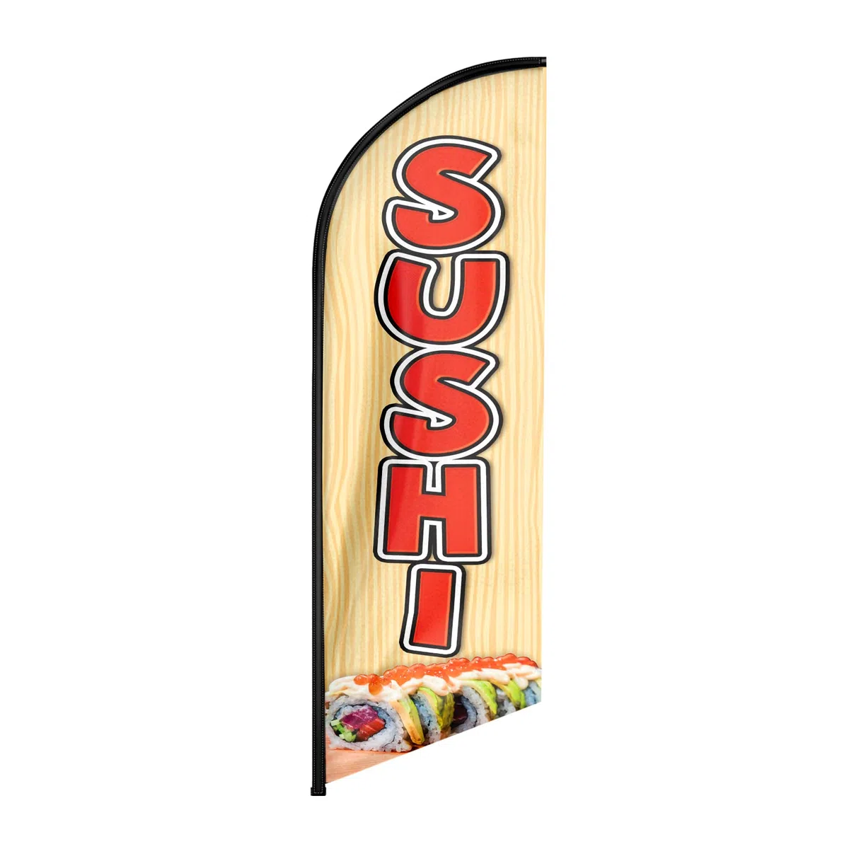 Bandera de sushi Swooper, bandera de plumas publicitarias de sushi de 8 pies, carteles para negocios y tiendas (solo bandera)