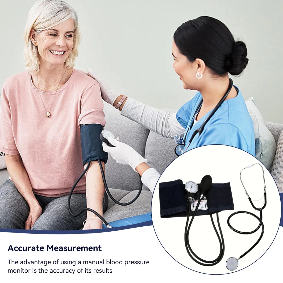 Agatige Kit De Estetoscopio De Presión Arterial Y Sprague, Esfigmomanómetro De Manguito Manual Profesional De Medición Precisa Médica Con Estuche De Transporte Fonendoscopio Para Uso Doméstico