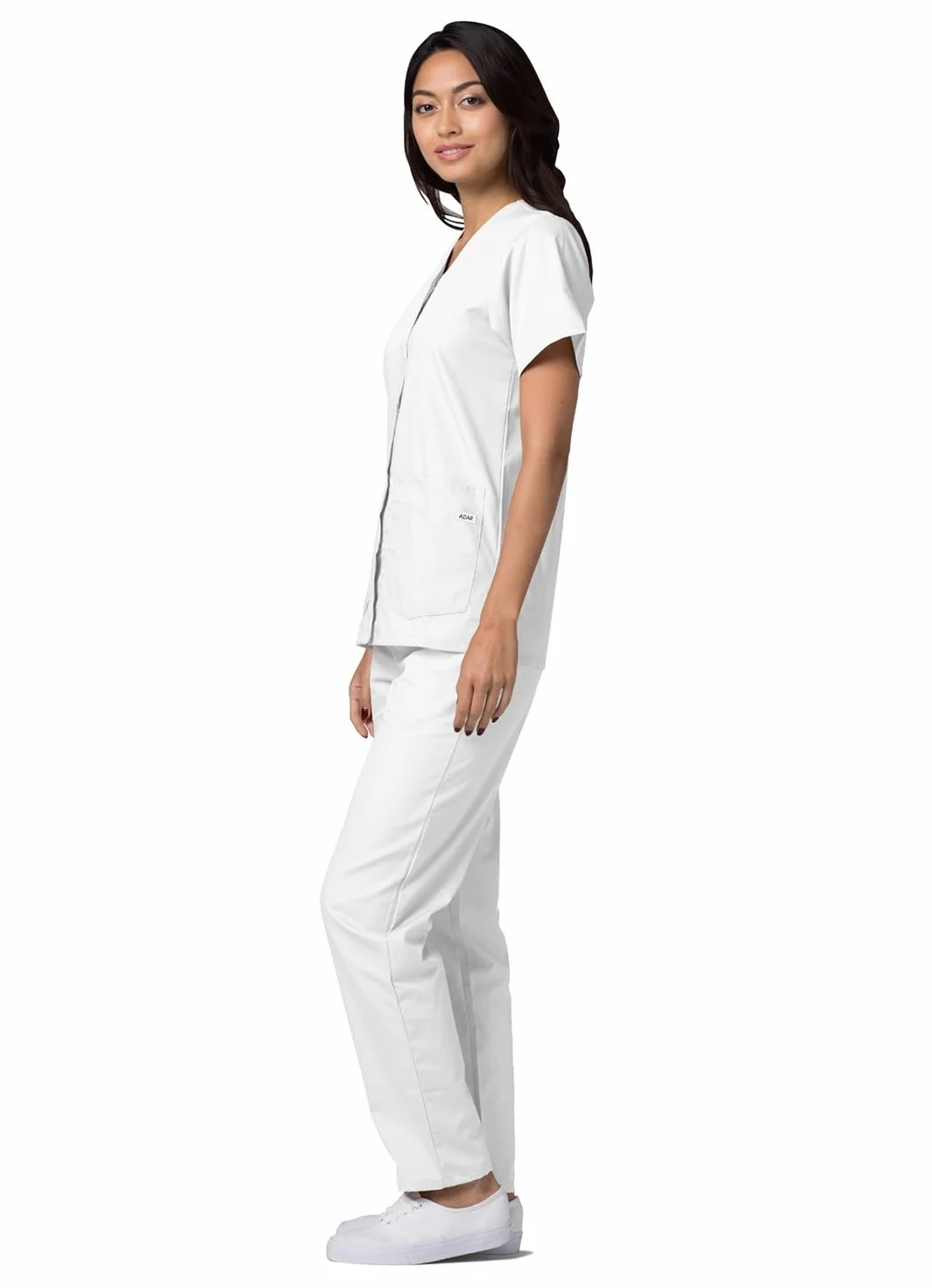 Adar Uniformes médicos para Mujer - Casaca Sanitaria Frontal a presión