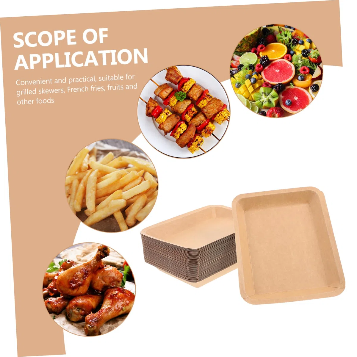 Homoyoyo Bandejas Desechables de Papel Kraft Resistentes y Fáciles de Transportar 50 para Barbacoa y Mariscos Ideales para Restaurantes y Actividades Grandes