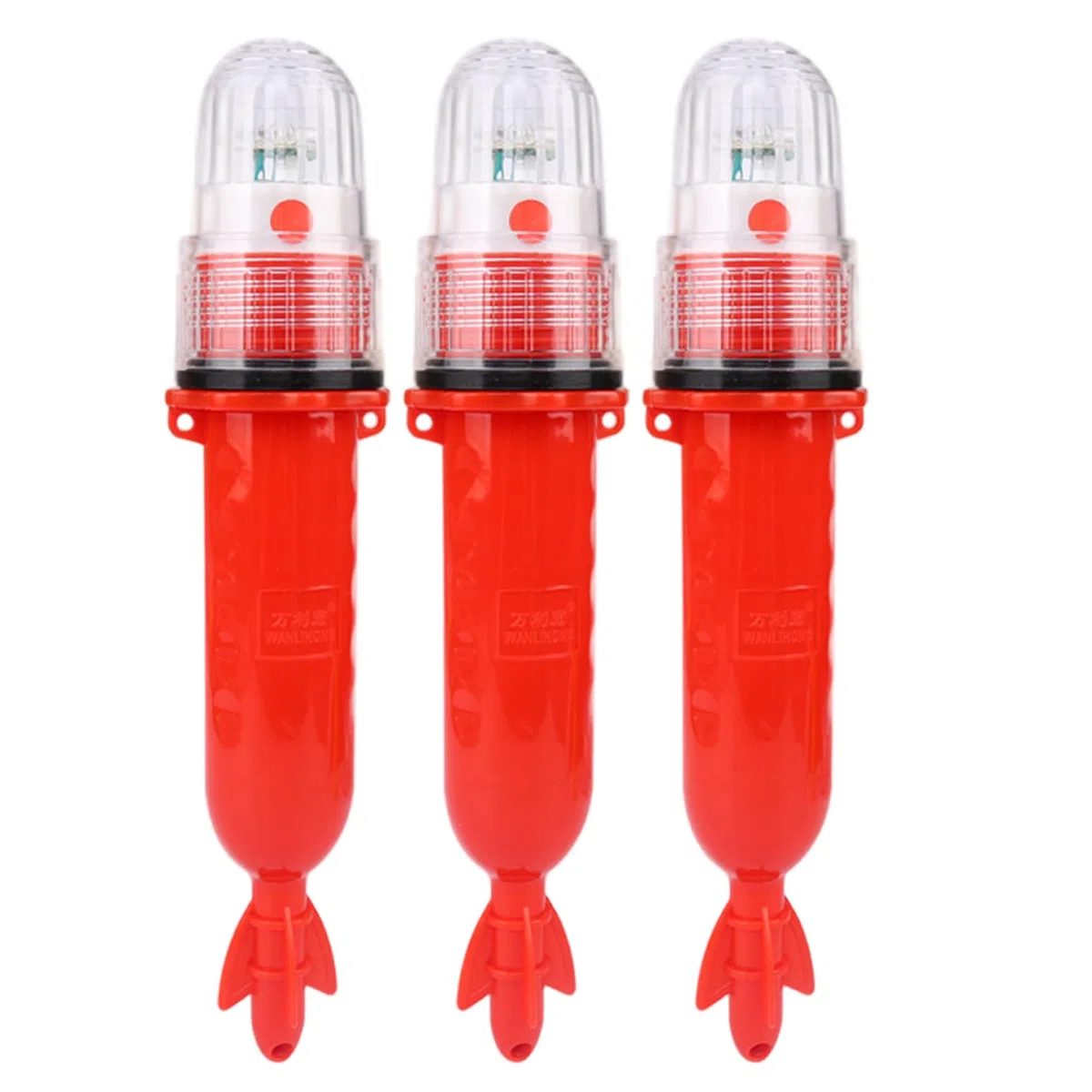 3 Piezas de bengalas de Botes de Bote Guardia aprobada con bengalas electrónicas Marinas señales de Emergencia Impermeables para Redes de Pesca, Boyas y Botes, Rojo