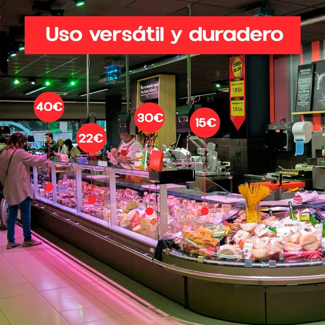 BALSAT | Portaprecios Para Tienda | Portaprecios Ajustable Y Funcional | Porta Precios Versátil Para Charcuteria Y Carniceria | Porta Precios Profesionales Para Organización | 12 Unidades