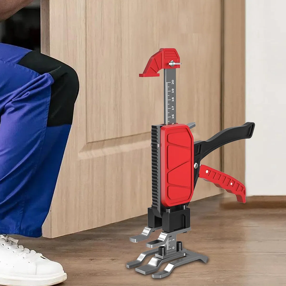 Gato de brazo resistente: gato para muebles que ahorra mano de obra, herramienta de elevación de gabinetes con capacidad de carga de 200 kg, mano ajustable para carpintería, instalación de gabinetes y