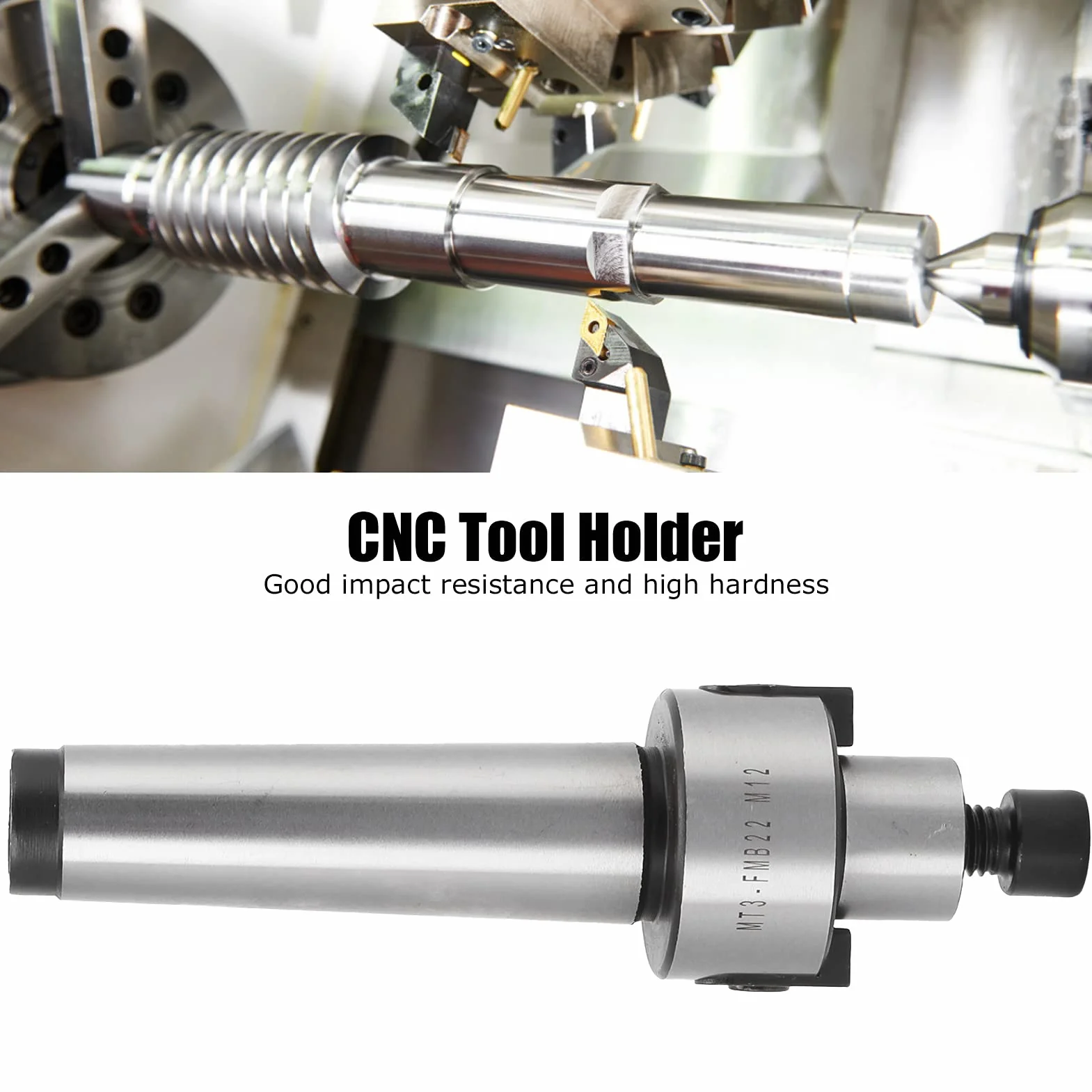 MT3-FMB22-M12 Portabrocas de pinza cónica, Portaherramientas CNC Herramientas de fresado, Adaptador de mandril frontal de acero de alto carbono Fresa frontal, para fresadora