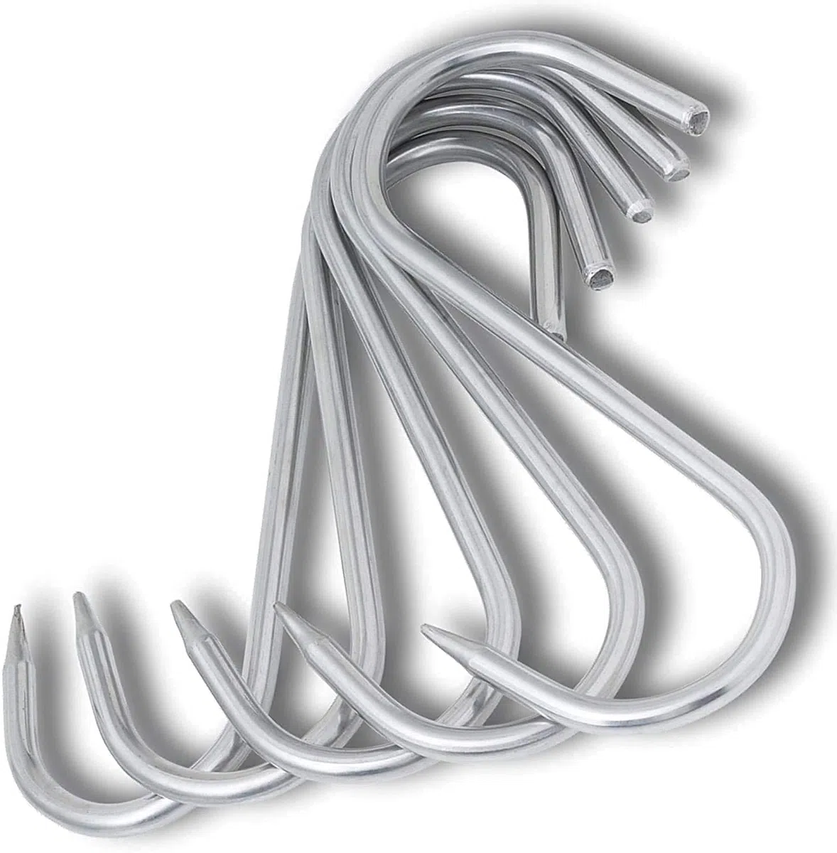 TronicXL Premium - Gancho en S de acero inoxidable, 200 mm x 10 mm, para carne, carnicero, ahumado, acero inoxidable, carnicero, carnicería, metal