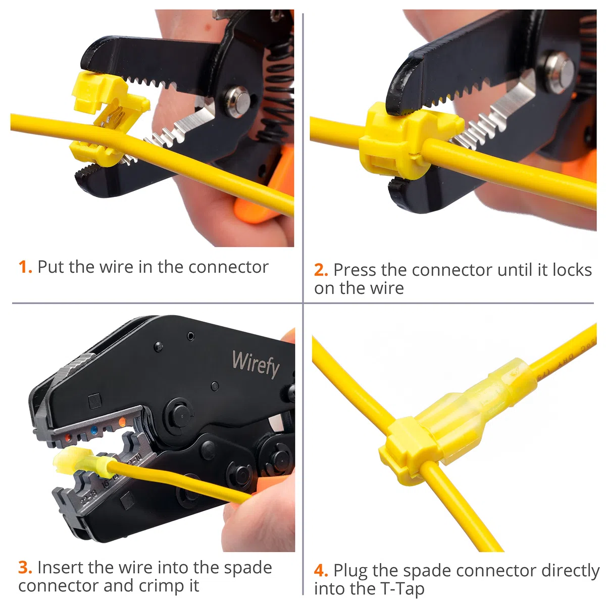 Wirefy 120 Piezas Terminales Eléctricas T Tap - Desconexión Rápida de Connectores Aislados para Automoción - 4-6 mm²