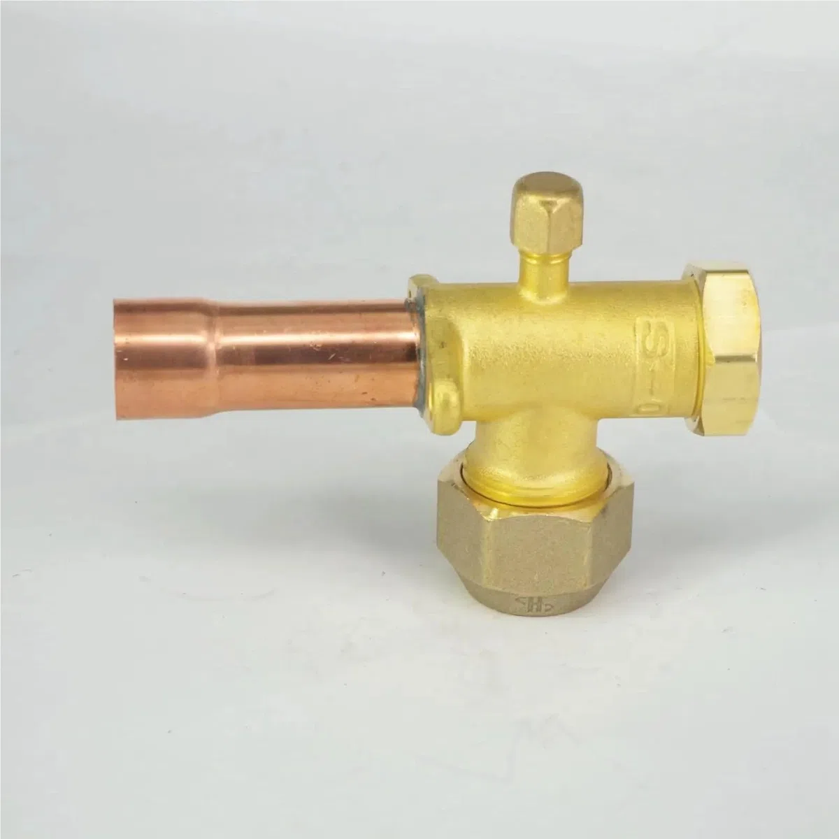 Válvula de bola Válvula De Cierre Angular 3 Vías For Aire Acondicionado, Compatible Con Tubos Cobre 3/8", 1/2", 5/8", 3/4" Y 1/4" Diámetro Exterior Tubería de presión(3/8")