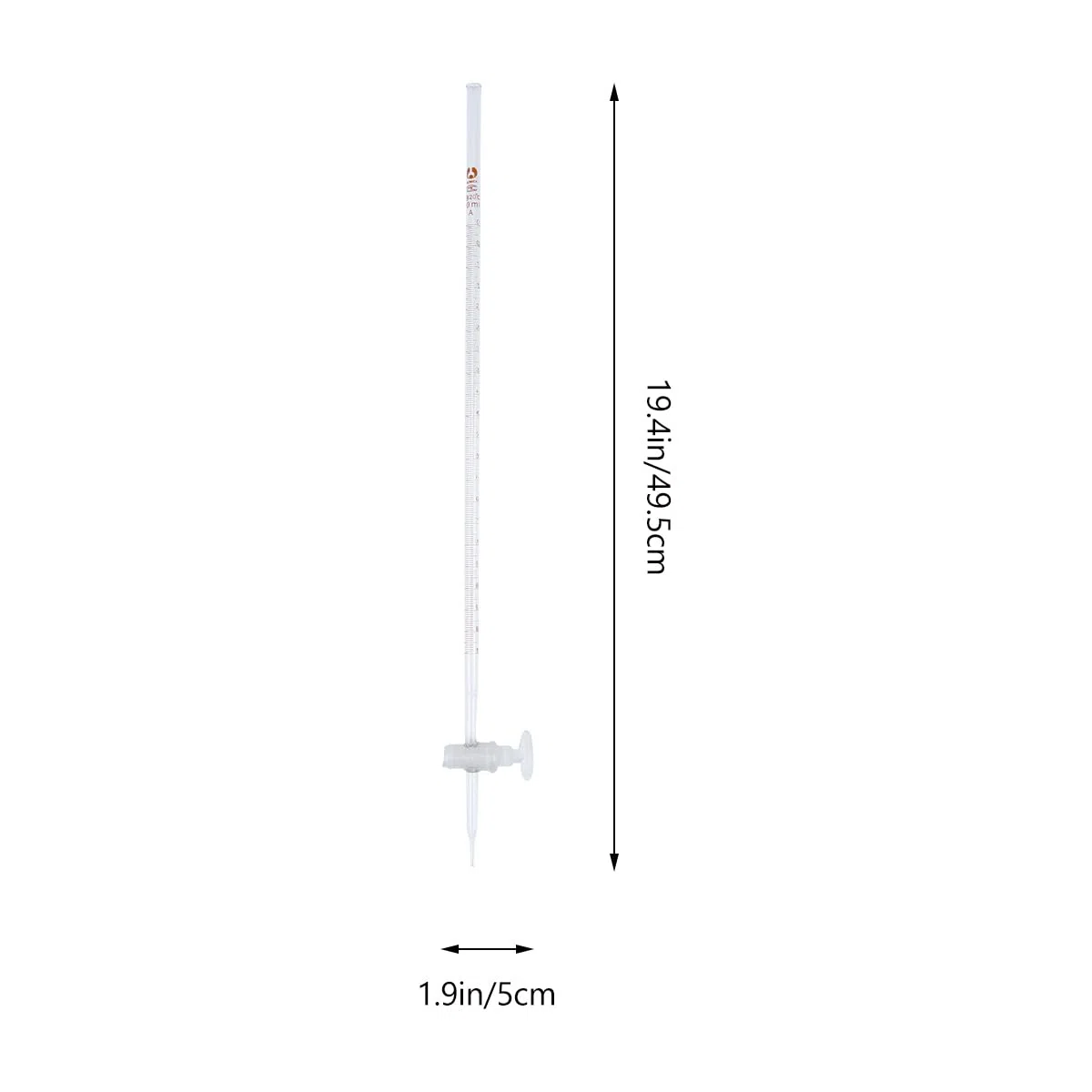 Gatuida Bureta ácida 10 ml Set 2 piezas con llave de paso ptfe instrumento químico de vidrio para suministros de laboratorio y enseñanza secundaria