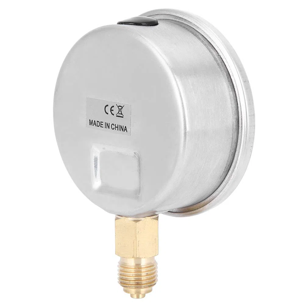 Manómetro de Presión 400 bar 6000 psi 1/4 BSP Radial Acero Inoxidable Latón Esfera Transparente para Sistemas Hidráulicos y Neumáticos