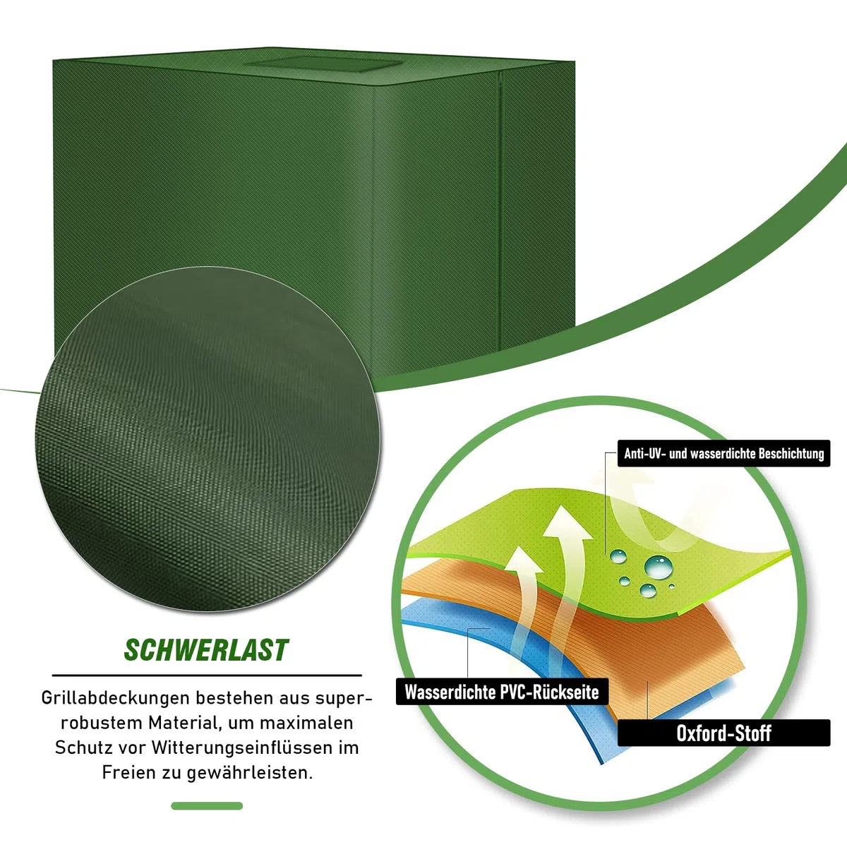 Cubierta para Depósito de Agua 1000L, 420D Funda Depósito Agua con Cremallera y Abertura Velcro, Anti UV Impermeable Antipolvo Cubierta Protectora para Depósito Lluvia, 120x100x116cm