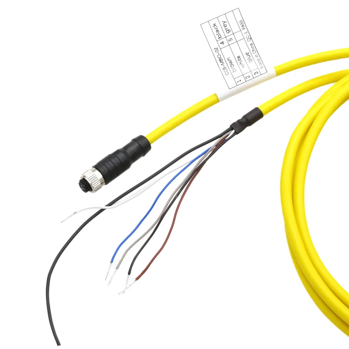HangTon Cable hembra M8 de 5 pines para sensor de actuador, módulo de E/S, dispositivo de campo de control de automatización industrial, blindado, código B, PVC, 2 m